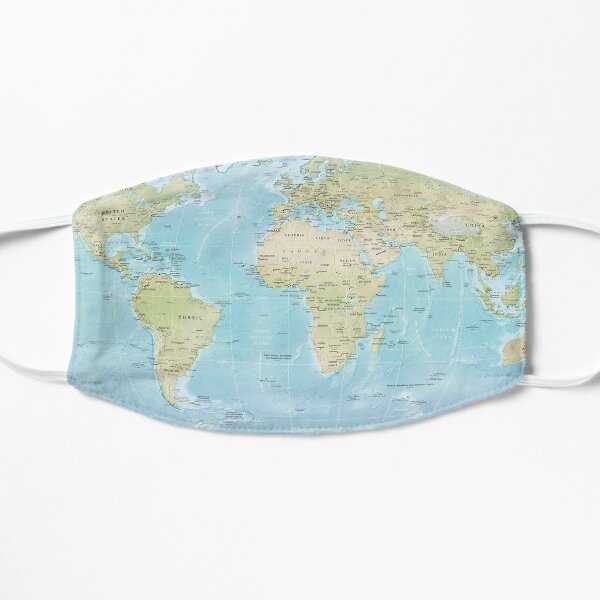 Physical Map of the World 2015 Flat Mask