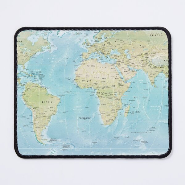 Physical Map of the World 2015 Mouse Pad