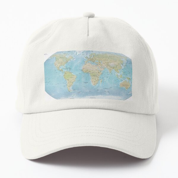 Physical Map of the World 2015 Dad Hat