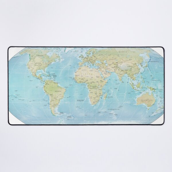 Physical Map of the World 2015 Desk Mat