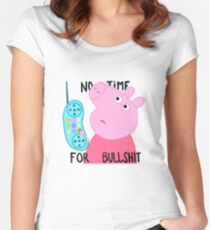 Peppa is not amused. Women's Fitted Scoop T-Shirt