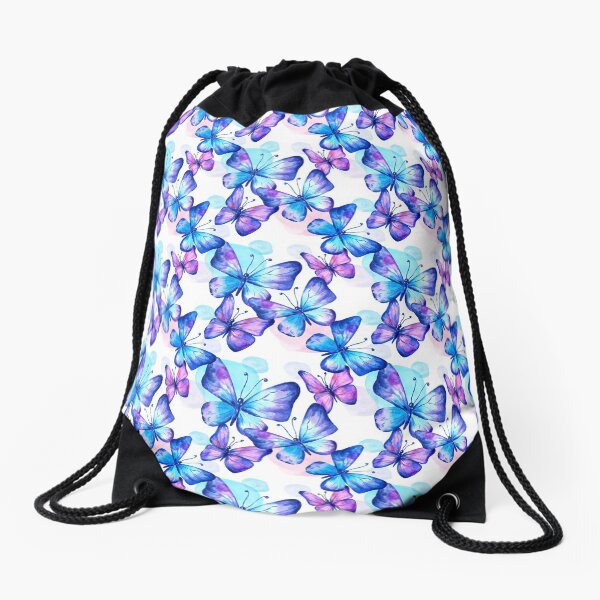 Aperçu de l'œuvre Papillons en aquarelles bleues créée et vendue par WisdomInspired.