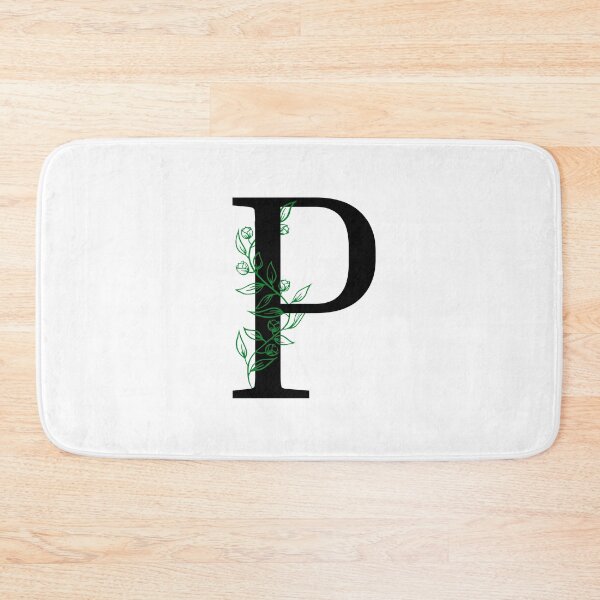 Item preview, P Initial Vine Flower Monogram Decal designed and sold by TrashPandaCreative.
