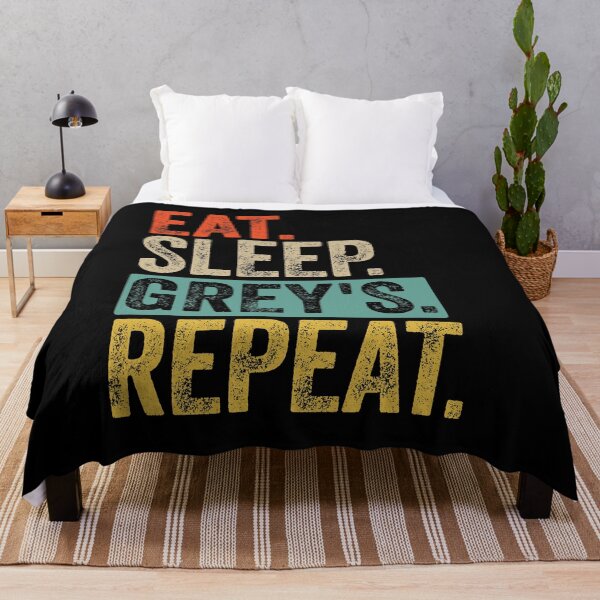 Item preview, Eat sleep grey's repeat retro vintage designed and sold by HN-ART.
