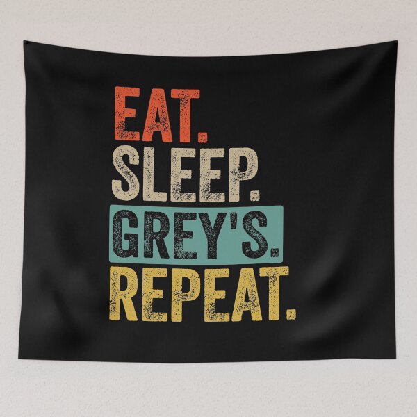 Item preview, Eat sleep grey's repeat retro vintage designed and sold by HN-ART.