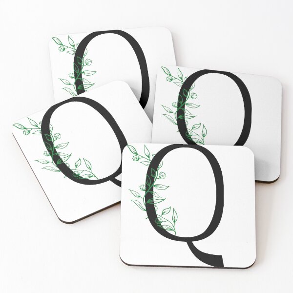 Item preview, Q Initial Vine Flower Monogram Decal designed and sold by TrashPandaCreative.