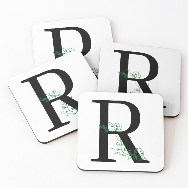 Item preview, R Initial Vine Flower Monogram Decal designed and sold by TrashPandaCreative.
