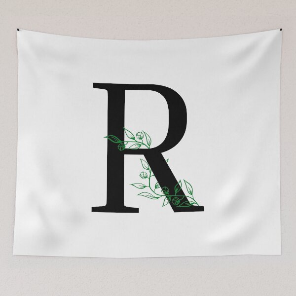 Item preview, R Initial Vine Flower Monogram Decal designed and sold by TrashPandaCreative.