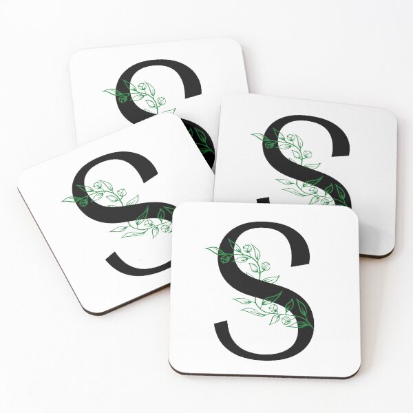 Item preview, S Initial Vine Flower Monogram Decal designed and sold by TrashPandaCreative.