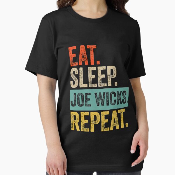 Vista previa del artículo con la obra «Eat sleep joe wicks repetir retro vintage», diseñado y vendido por HN-ART.