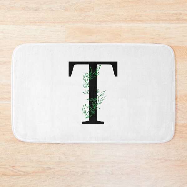 Item preview, T Initial Vine Flower Monogram Decal designed and sold by TrashPandaCreative.