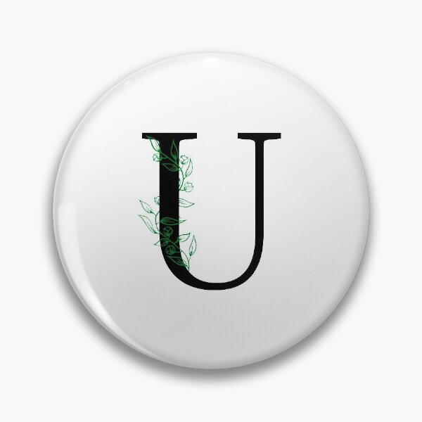 Item preview, U Initial Vine Flower Monogram Decal designed and sold by TrashPandaCreative.