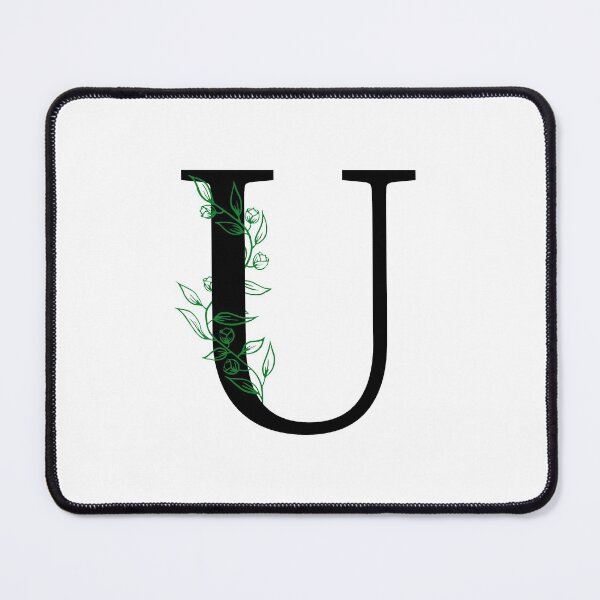 Item preview, U Initial Vine Flower Monogram Decal designed and sold by TrashPandaCreative.