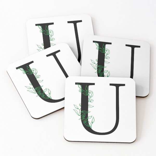 Item preview, U Initial Vine Flower Monogram Decal designed and sold by TrashPandaCreative.