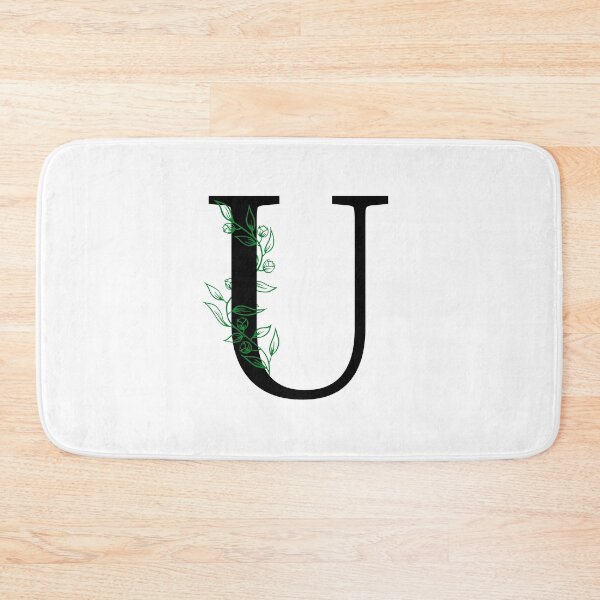 Item preview, U Initial Vine Flower Monogram Decal designed and sold by TrashPandaCreative.