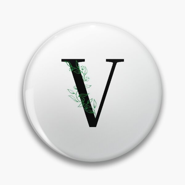 Item preview, V Initial Vine Flower Monogram Decal designed and sold by TrashPandaCreative.