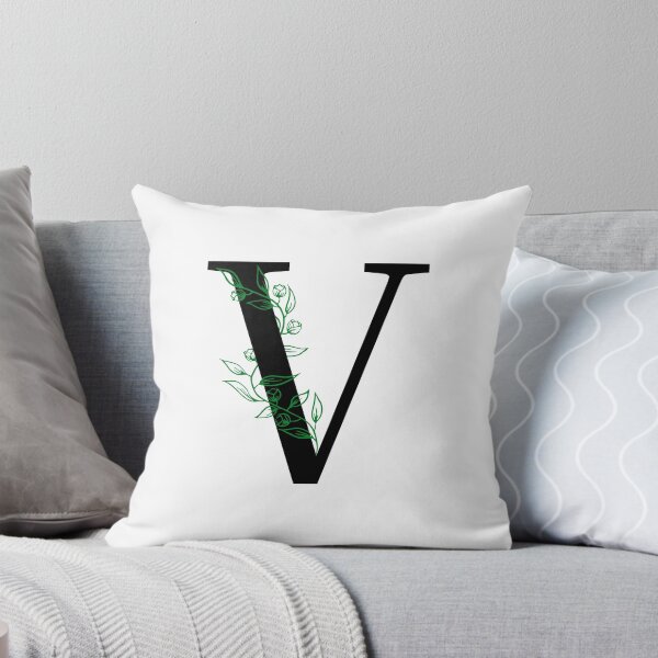 Item preview, V Initial Vine Flower Monogram Decal designed and sold by TrashPandaCreative.