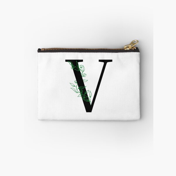 Item preview, V Initial Vine Flower Monogram Decal designed and sold by TrashPandaCreative.