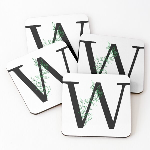 Item preview, W Initial Vine Flower Monogram Decal designed and sold by TrashPandaCreative.