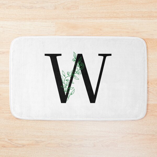 Item preview, W Initial Vine Flower Monogram Decal designed and sold by TrashPandaCreative.