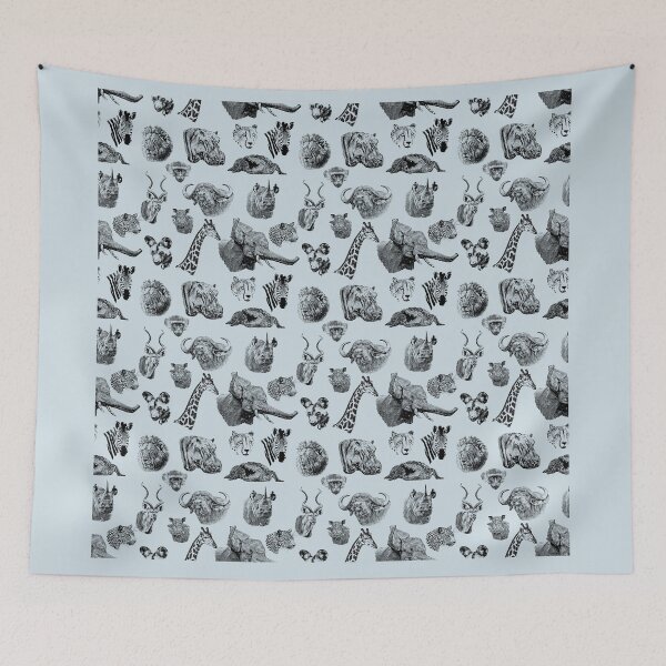 Item preview, African Wildlife in Black and White Pattern Design designed and sold by Scotch Macaskill.