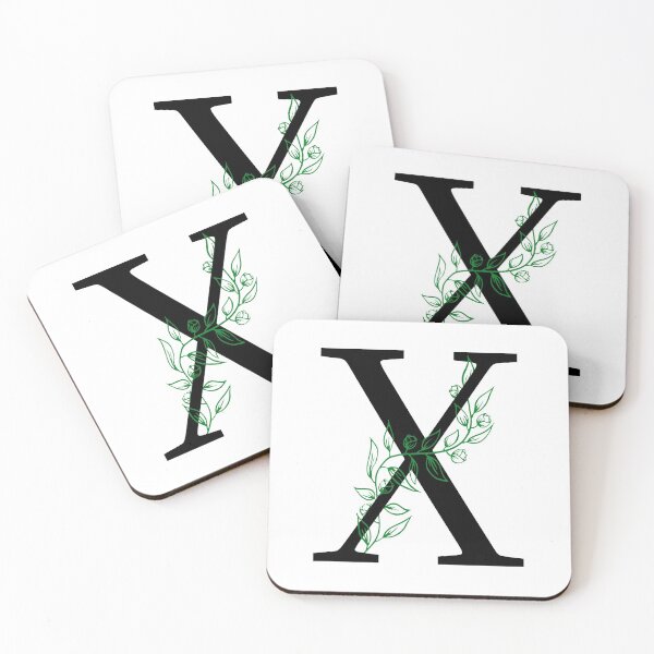 Item preview, X Initial Vine Flower Monogram Decal designed and sold by TrashPandaCreative.