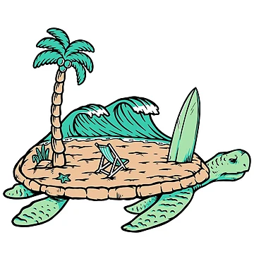 Artwork thumbnail, Turtle waves by InvisibleMind