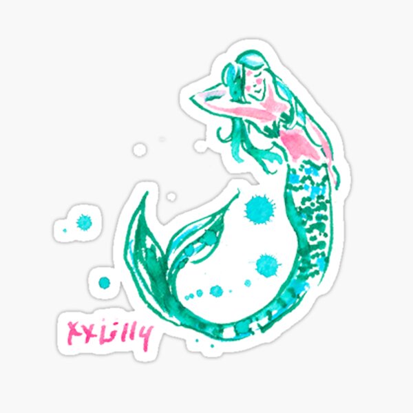 mermaid lilly pulitzer Sticker