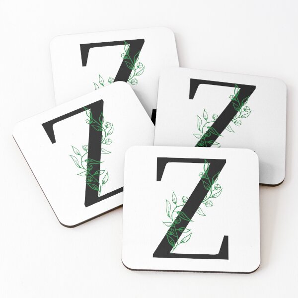 Item preview, Z Initial Vine Flower Monogram Decal designed and sold by TrashPandaCreative.