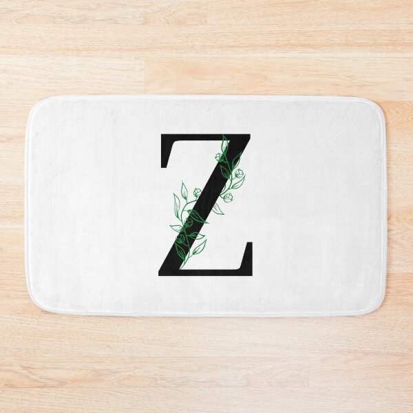 Item preview, Z Initial Vine Flower Monogram Decal designed and sold by TrashPandaCreative.