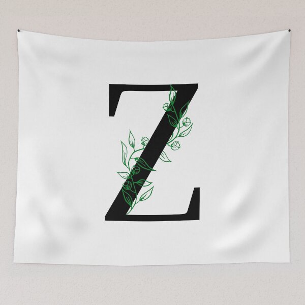 Item preview, Z Initial Vine Flower Monogram Decal designed and sold by TrashPandaCreative.