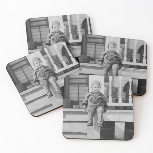 Item preview, Pouting Boy on Porch Sulking Toddler Kids 1920s 1930s Black and White Vintage Photograph designed and sold by carlhunt99.