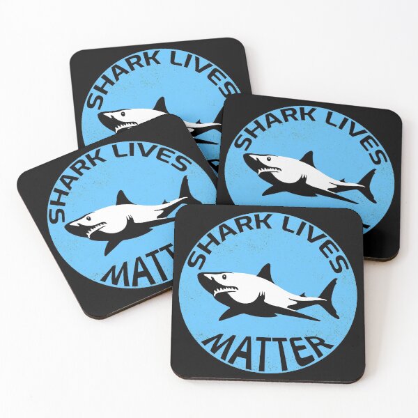 Artikelvorschau, Shark Lives Matter Design mit schwarzen Haien. Wir müssen das ozeanische Leben schützen, wir müssen die Haie schützen! entworfen und verkauft von NobelFashion.
