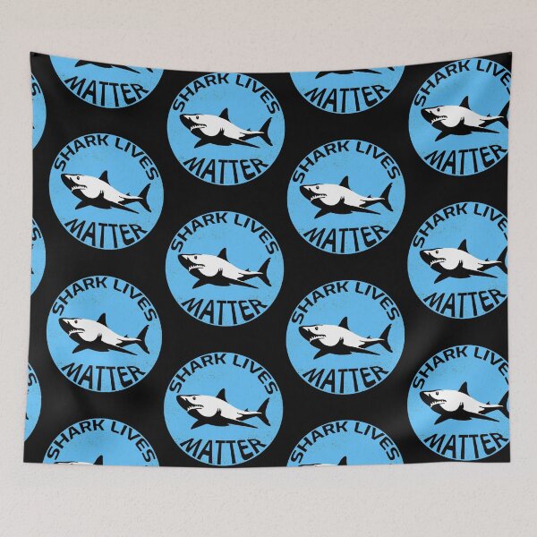 Item preview, Shark lives matter design with black sharks. We have to protect the osean life, we have to protect the sharks!  designed and sold by NobelFashion.