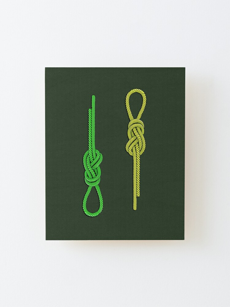 Rock climbing knot figure eight knot mountaineering rope | Mounted Print