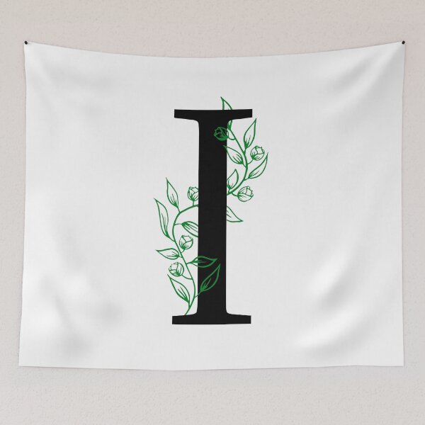 Item preview, I Initial Vine Flower Monogram Decal designed and sold by TrashPandaCreative.