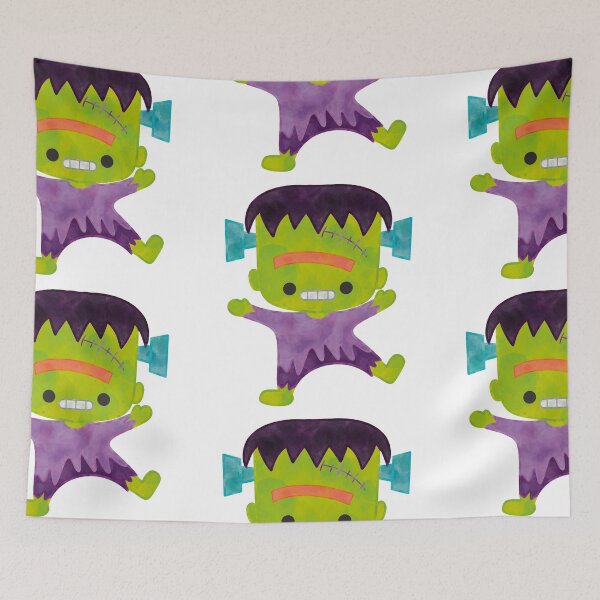 Item preview, Watercolor Halloween Frankenstein designed and sold by Mylittleprints.