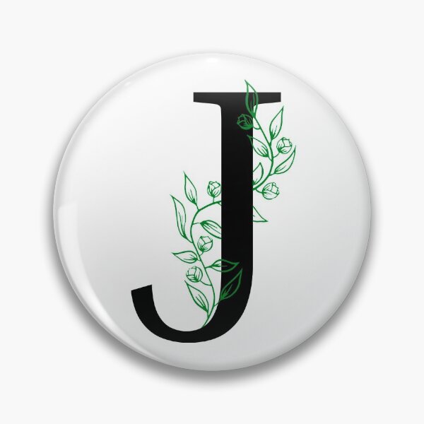 Item preview, J Initial Vine Flower Monogram Decal designed and sold by TrashPandaCreative.