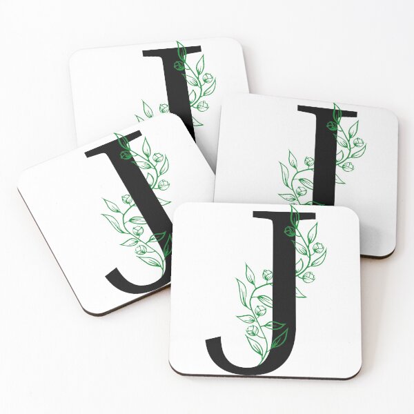 Item preview, J Initial Vine Flower Monogram Decal designed and sold by TrashPandaCreative.