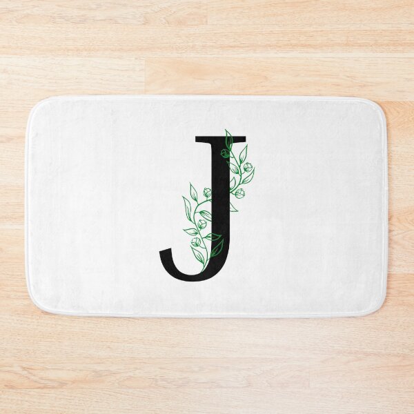 Item preview, J Initial Vine Flower Monogram Decal designed and sold by TrashPandaCreative.