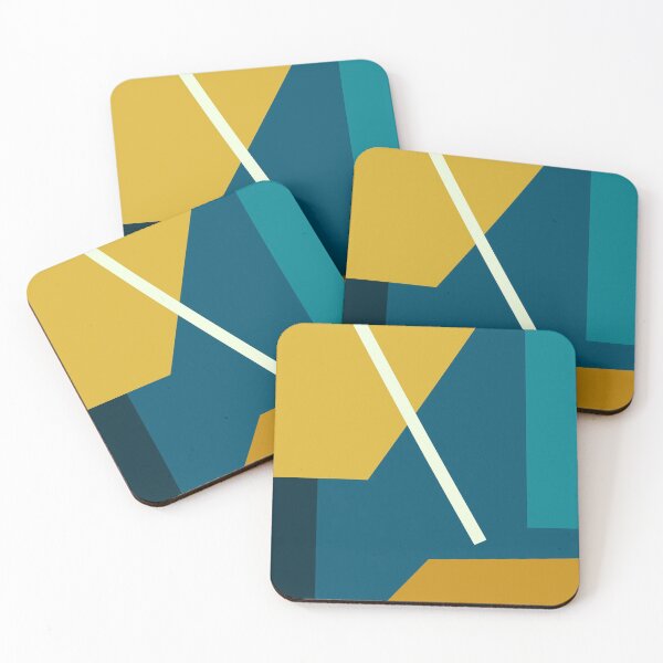 Item preview, Abstract Modern Blue and Yellow Contemporary Shapes designed and sold by trajeado14.