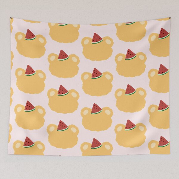 Item preview, Cute Cartoon Bear With Watermelon designed and sold by ViolettLight.
