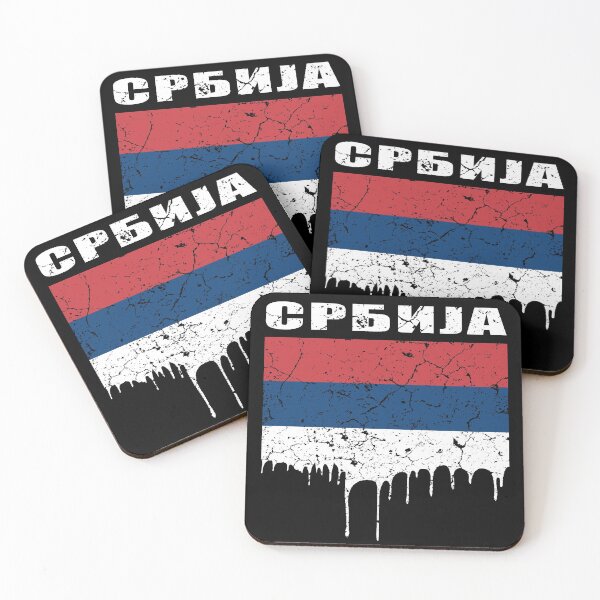 Item preview, Serbian flag with Serbian Cyrillic script designed and sold by Mila1946.