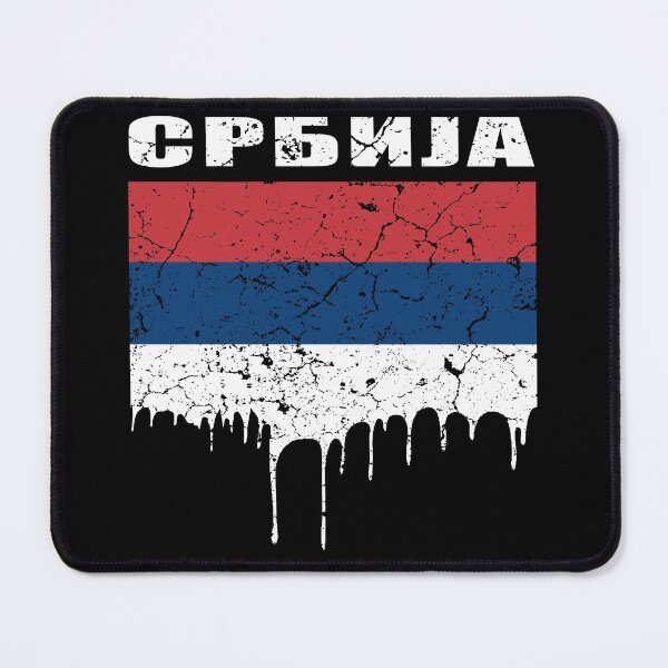 Item preview, Serbian flag with Serbian Cyrillic script designed and sold by Mila1946.