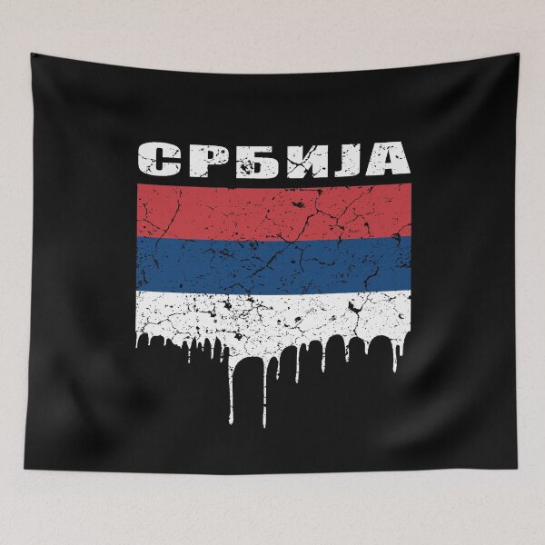 Item preview, Bandera serbia con escritura cirílica serbia designed and sold by Mila1946.