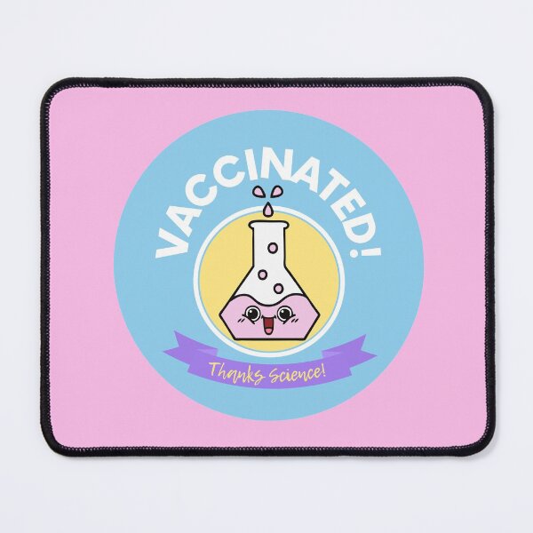 Item preview, Vaccinated Thanks Science with Pink Flask White Round Design - Cute, Funny Vaccinated Science designed and sold by Teetee94.