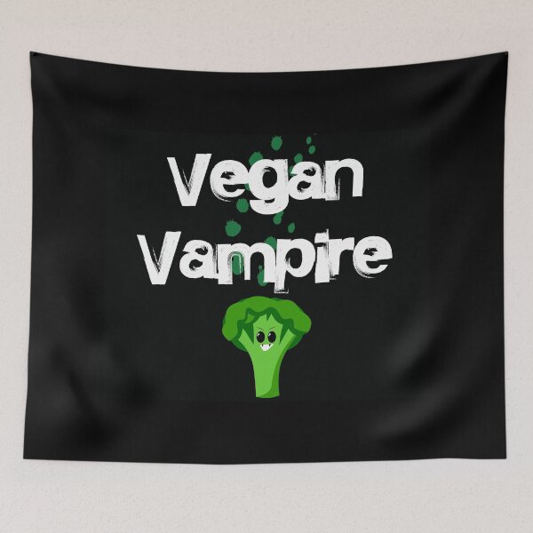 Aperçu de l'œuvre Conception drôle de goth de Halloween de brocoli de vampire végétalien créée et vendue par toastygoat.
