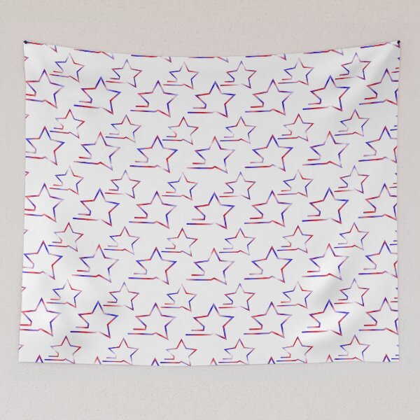 Item preview, Fast Stars Red and Blue on White Repeat 5748 designed and sold by Art in My Loft.