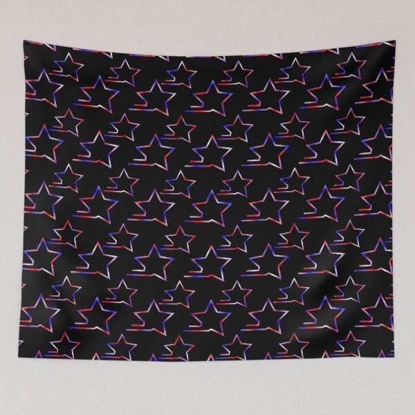 Item preview, Fast Stars Red White Blue on Black Repeat 5748 designed and sold by Art in My Loft.