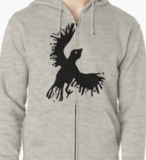 splatter bird Zipped Hoodie